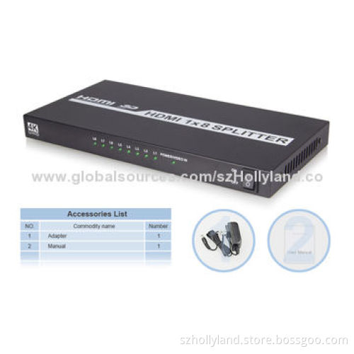 Full HDMI 1.4 1x8 Splitter with HDCP and 8kV ESD Protection